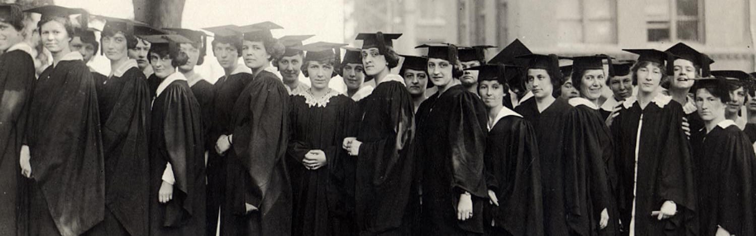 Women graduates after the ceremony in 1920